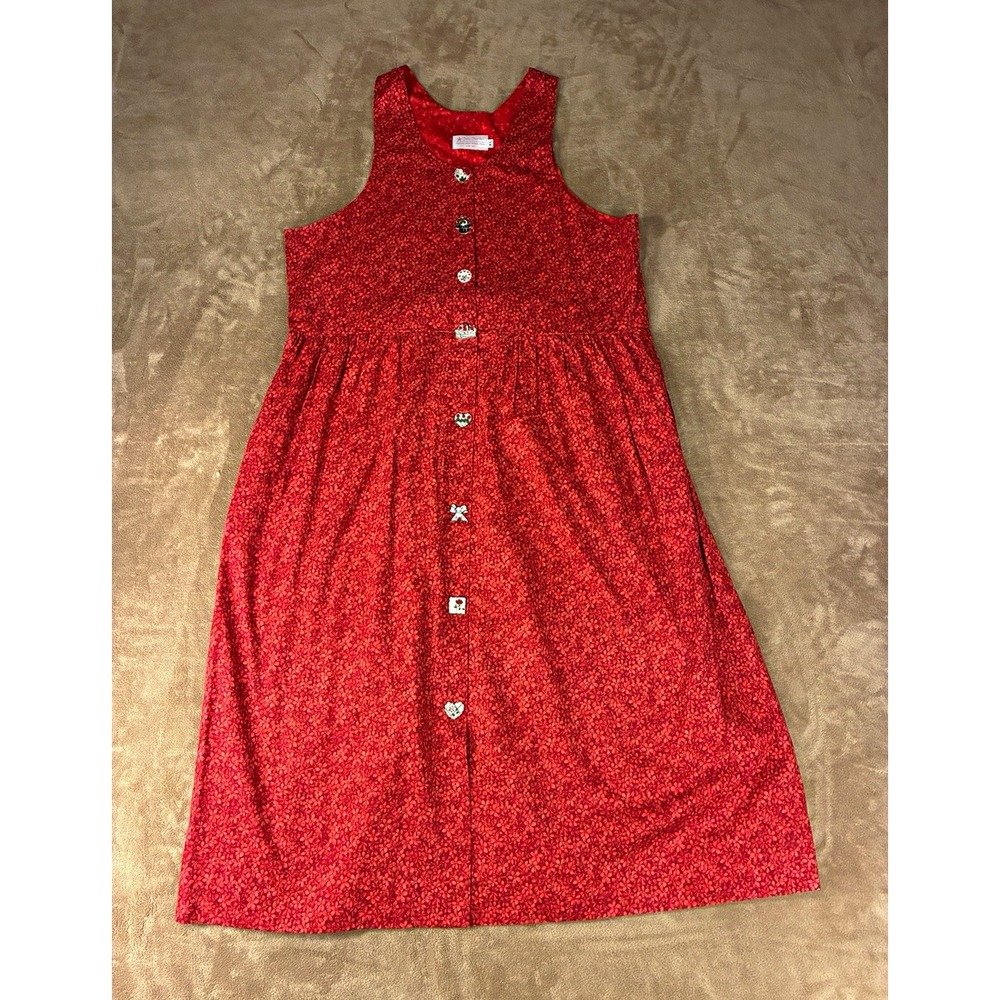 Judy Fletcher Womens Dress XL Red Floral Cottagecore Grandmacore Teachercore 90s
